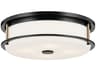 Brit 4-Light Black Glass Drum Flush Mount