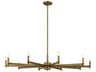 Erzo 10-Light Natural Brass Candelabra Linear Chandelier