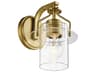 Everett 1-Light Brushed Brass Glass Wall Sconce