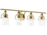 Everett 4-Light Brushed Brass Glass Vanity Light