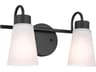 Erma 2-Light Black Glass Vanity Light