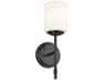Ali 1-Light Black Glass Wall Sconce