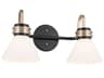 Farum 2-Light Black Bronze Glass Vanity Light