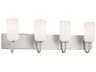 Solia 4-Light Polished Nickel Glass Vanity Light