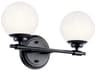 Benno 2-Light Black Vanity Light