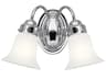 2-Light Chrome Glass Vanity Light