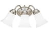 3-Light Brushed Nickel Glass Vanity Light