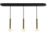 Combi Linear 3-Light Pendant in Brass with Glass Ball