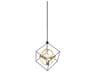 Monza Black Antique Brass Geometric Chandelier