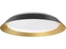 Jasper Black Gold Round Flush Mount