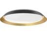 Jasper Black Gold Round Flush Mount