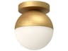 Monae 1-Light Brushed Gold Globe Flush Mount