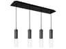 Lena 4-Light Black Cylinder Linear Island Pendant