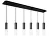 Lena 6-Light Black Cylinder Linear Island Pendant
