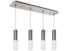 Lena 4-Light Brushed Nickel Cylinder Linear Island Pendant