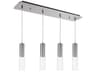 Lena 4-Light Chrome Cylinder Linear Island Pendant