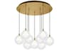 Bolla 9-Light Brushed Gold Globe Pendant