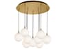 Bolla 9-Light Brushed Gold Globe Pendant