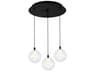 Bolla 3-Light Black Globe Mini Pendant