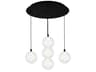 Bolla 5-Light Black Globe Pendant
