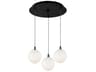 Bolla 3-Light Black Globe Mini Pendant