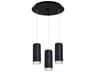 Cameo 3-Light Black Cylinder Mini Pendant