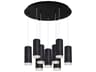 Cameo 9-Light Black Cylinder Pendant