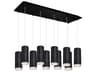 Cameo 10-Light Black Cylinder Island Pendant