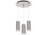 Cameo 3-Light Brushed Nickel Cylinder Mini Pendant
