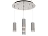 Cameo 5-Light Brushed Nickel Cylinder Pendant