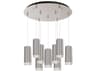 Cameo 9-Light Brushed Nickel Cylinder Pendant