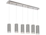 Cameo 6-Light Brushed Nickel Cylinder Island Pendant