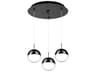 Pluto 3-Light Black Chrome Globe Mini Pendant
