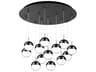 Pluto 13-Light Black Chrome Globe Pendant