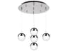 Pluto 5-Light Chrome Globe Pendant