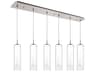 Verona 6-Light Brushed Nickel Cylinder Linear Island Pendant