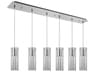 Champagne 6-Light Chrome Cylinder Linear Island Pendant