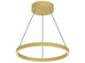Cerchio Brushed Gold Round Pendant