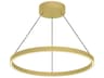Cerchio Brushed Gold Round Pendant