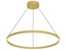 Cerchio Brushed Gold Round Pendant