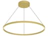 Cerchio Brushed Gold Round Pendant