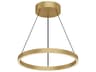 Cerchio Brushed Gold Round Pendant