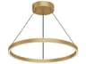 Cerchio Brushed Gold Round Pendant