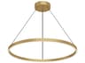 Cerchio Brushed Gold Round Pendant