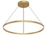 Cerchio Brushed Gold Round Pendant