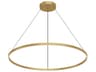 Cerchio Brushed Gold Round Pendant