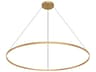 Cerchio Brushed Gold Round Pendant