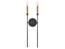 Hux 2-Light Black Lacquered Brass Wall Sconce
