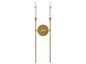 Hux 2-Light Lacquered Brass Warm White Wall Sconce