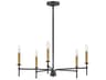 Hux 5-Light Black Lacquered Brass Chandelier